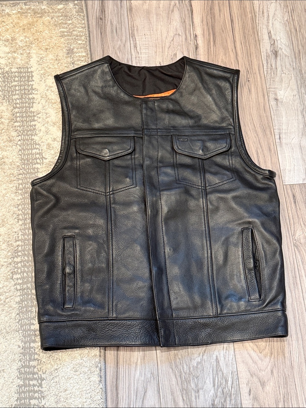 MILWAUKEE LEATHER MEN'S MLM3515 BLACK PREMIUM CLUB STYLE MOTORCYCLE VEST